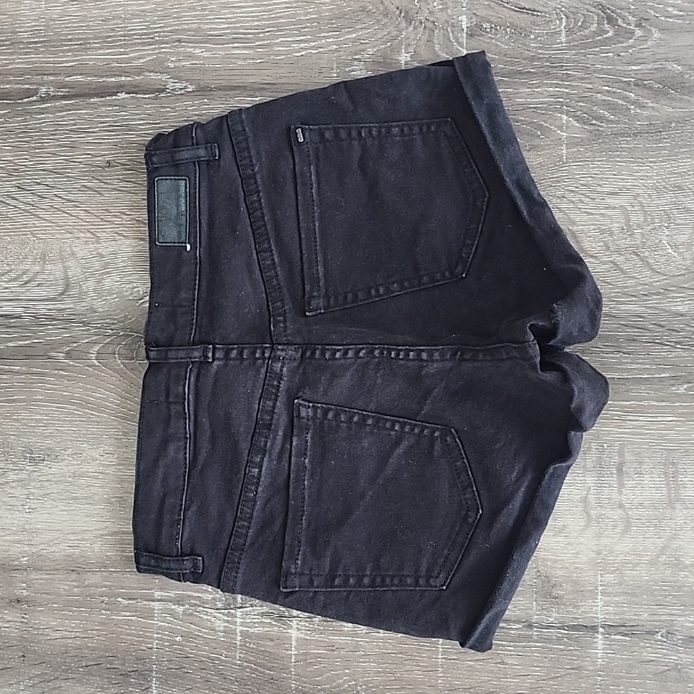 Garage Retro High Waist Jean Short Black Roll Hem Stretch Denim Size 00 - Picture 11 of 11